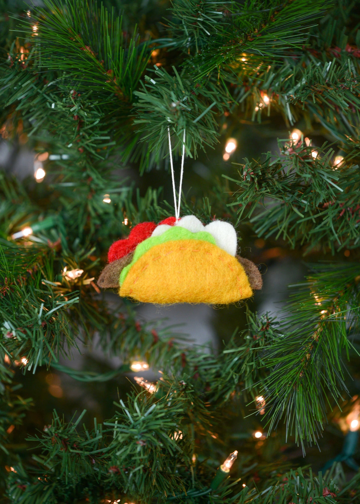 Handmade Taco Felt Ornament