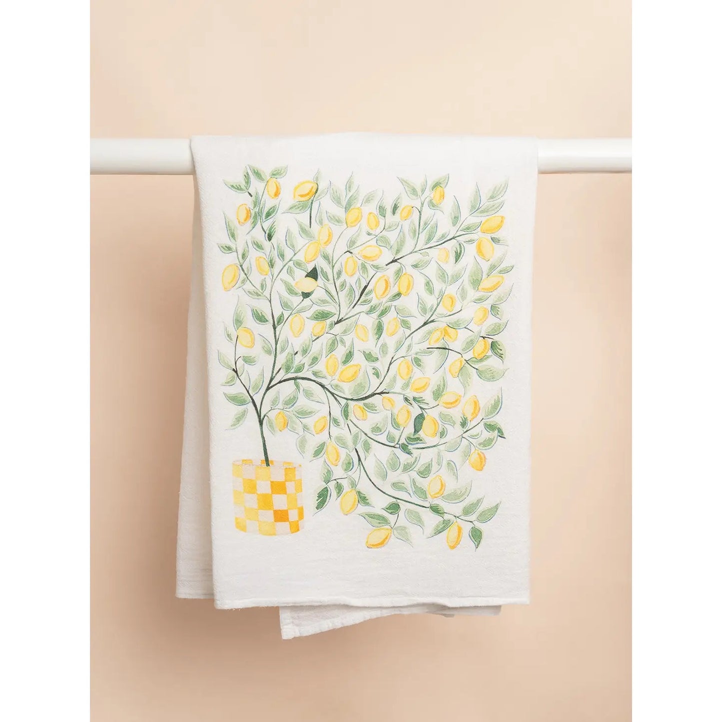 Lemon Tree Watercolor Cotton Flour Sack Tea Towel