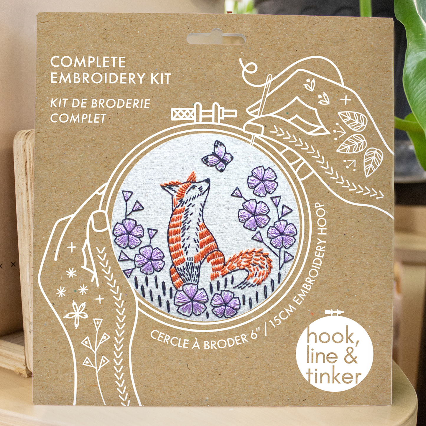 NEW! Fox in Phlox Complete Embroidery Kit