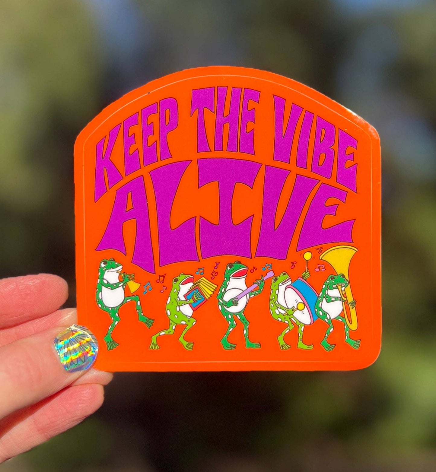 Keep The Vibe Alive Frog Parade STICKER 3 Inch