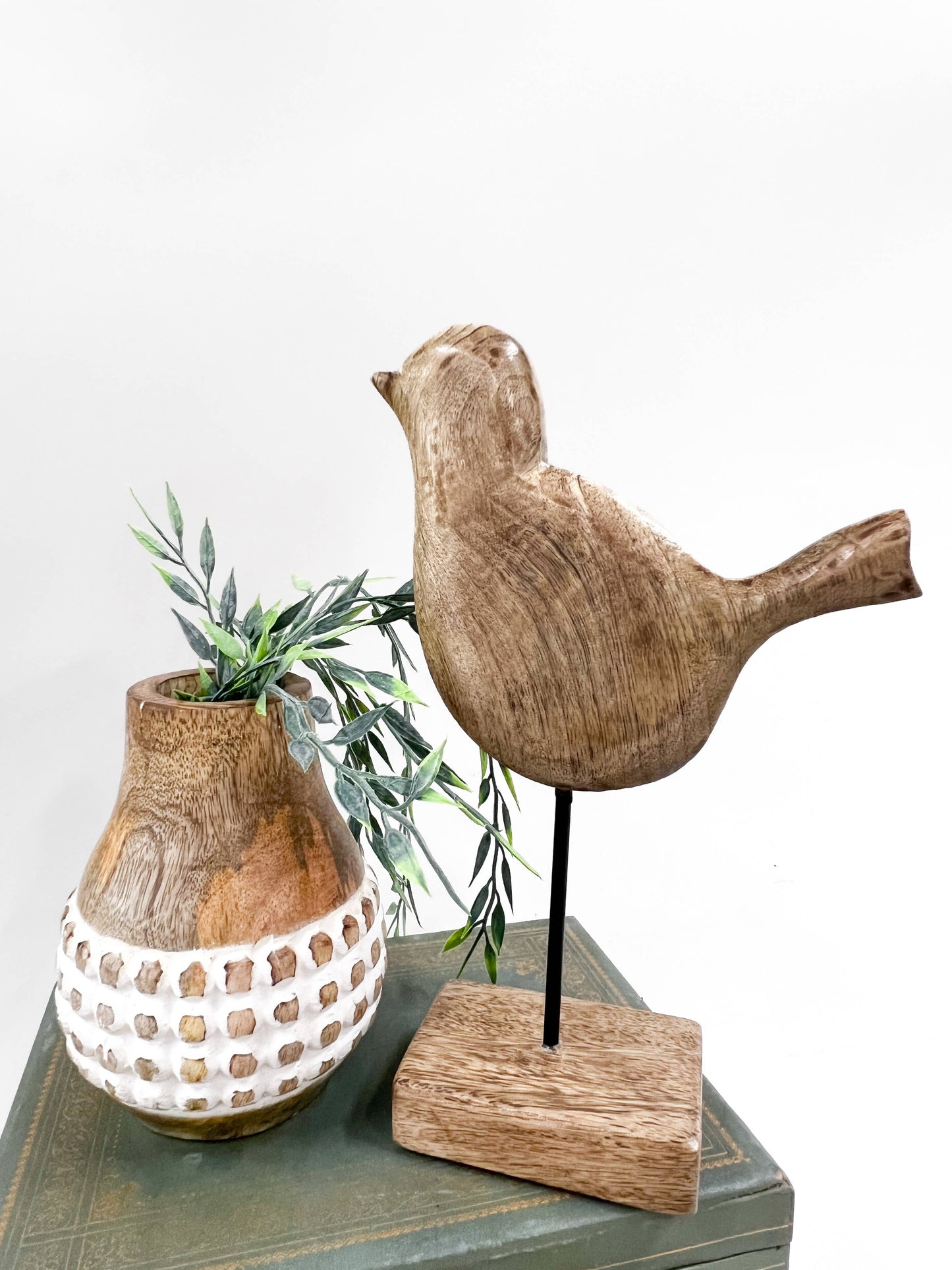Natural Wooden Bird Stand 7.5x11in